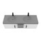 Castello Usa Thames 60-inch White Vanity Set with Gray Top and Black Handles CB-MC-60W-BL-20146-GR - alternate 2